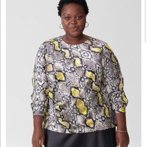 Universal Standard Lucina satin snake print top